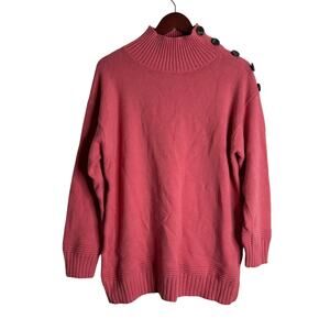 by Anthropologie Pink Turtleneck Sweater Soft & Stretchy Oversized size M
